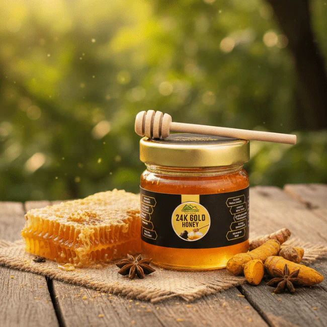 24K Pure Gold Honey - Golden Blend of Natural Sweetness and Luxury Nutrition - Image 3