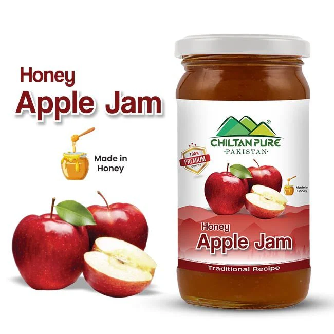 Apple jam (Made in Honey) / سیب جام / Natural Apple Spread / Glass packaging / 630gm