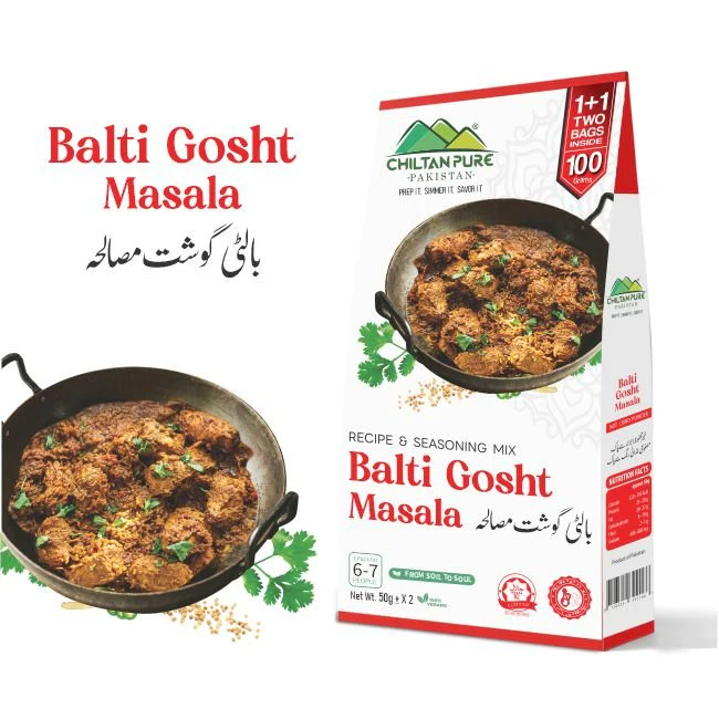 Balti Gosht Masala / بالٹی گوشت مصالحہ / Balti Gosht Masala Recipe / 50gm± 1+1 (2 Packet) Inside Box