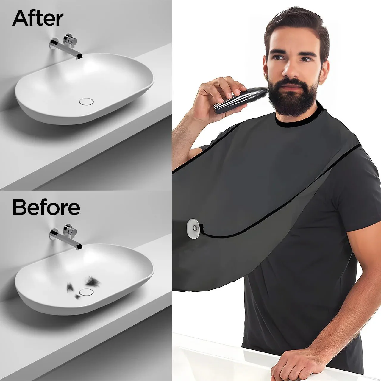 Beard Trimming Apron with Mirror Grip - Image 2