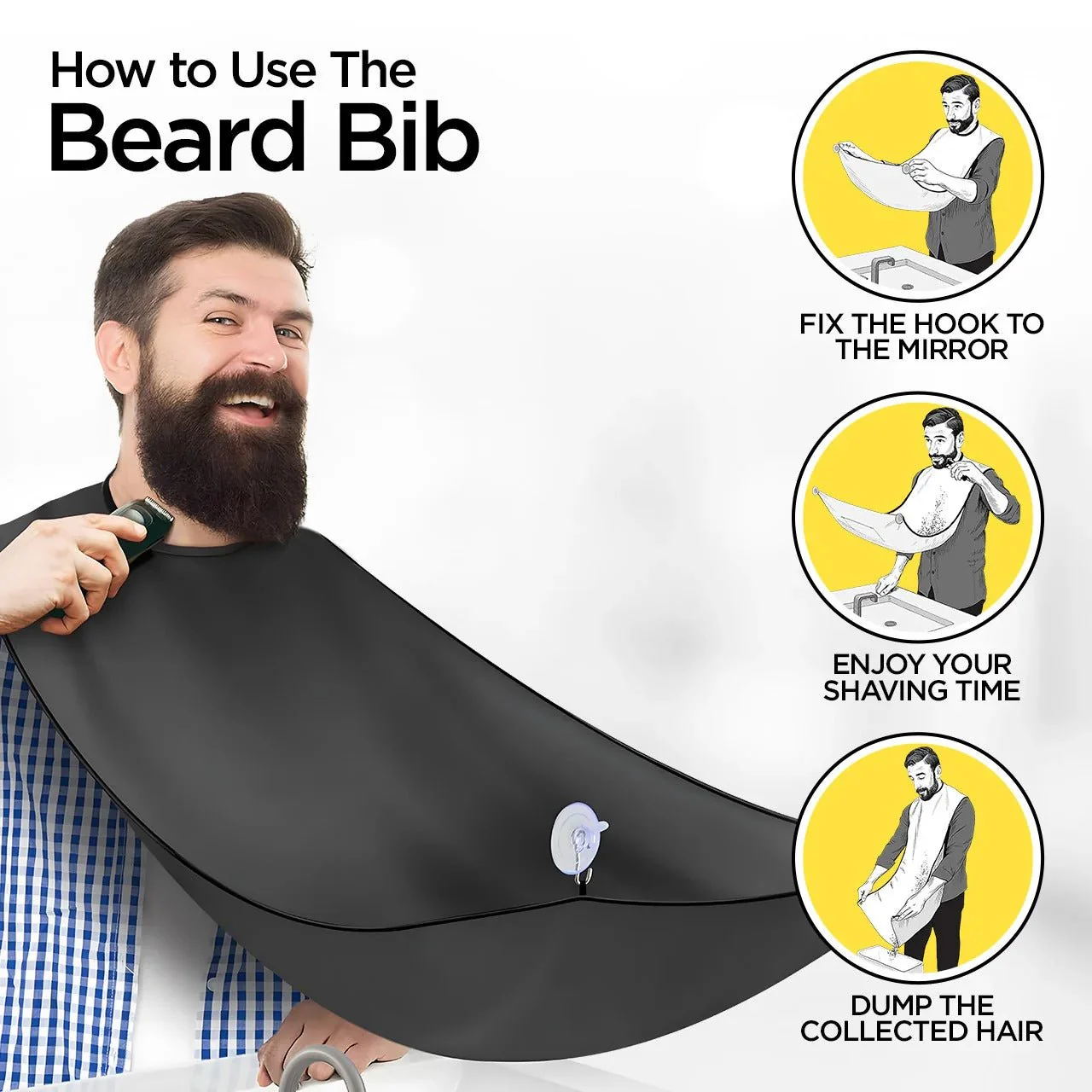 Beard Trimming Apron with Mirror Grip - Image 3