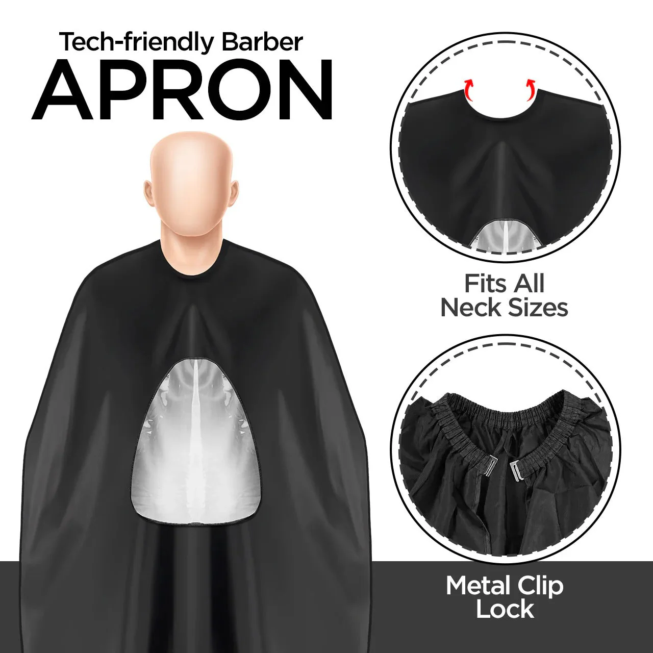 Black Apron - with a Mobile-Friendly Transparent Window - Image 4