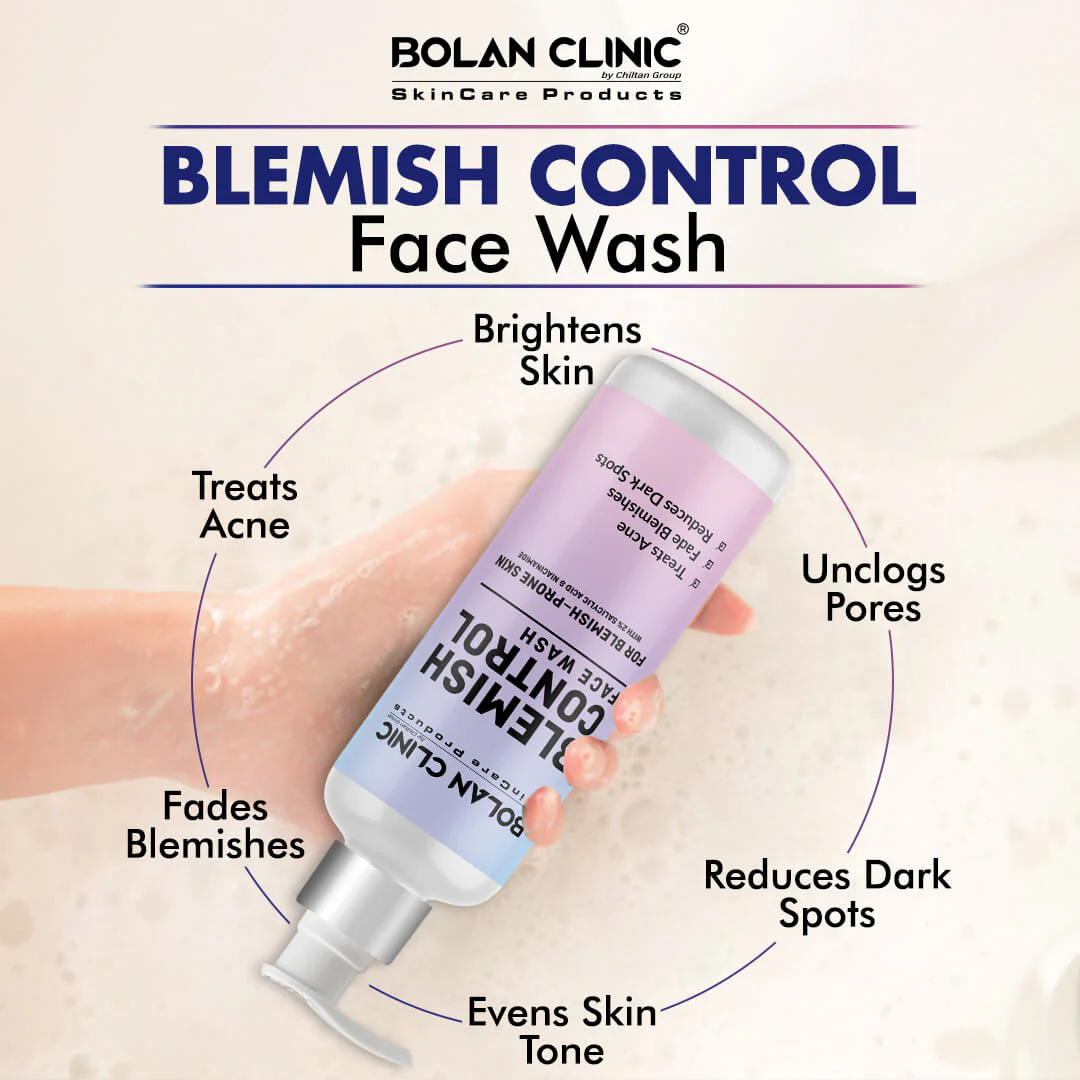 Blemish Control Face Wash - Made with 2% Salicylic Acid & Niacinamide, Treats Acne, Fades Blemishes & Reduces Dark Spots - Image 2