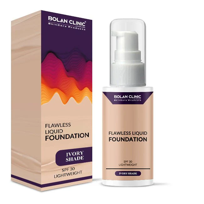 Ivory Foundation - Protects from Sun Damage SPF 30, Gives Matte Finish & Brightens the Face Makeup Appearance