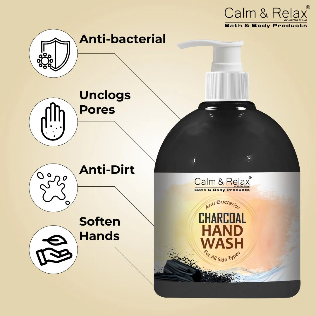 Charcoal Hand Wash - Antibacterial & Anti-Dirt Formula, Removes Impurities - Image 4