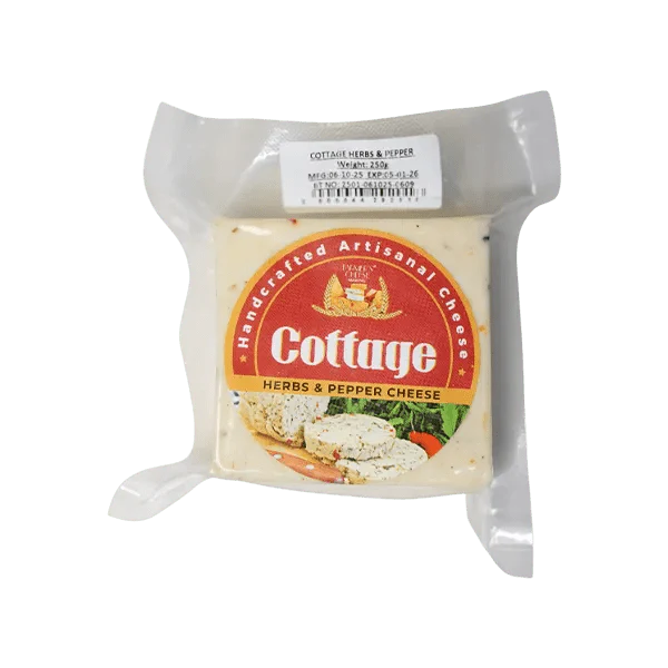 Cottage Cheese with Herbs & Pepper – Creamy, Fresh Cheese Blended with Natural Herbs and Spices