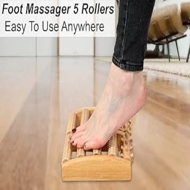 Foot Massage / Wooden Roller Massager Reflexology Foot Therapy - Image 3