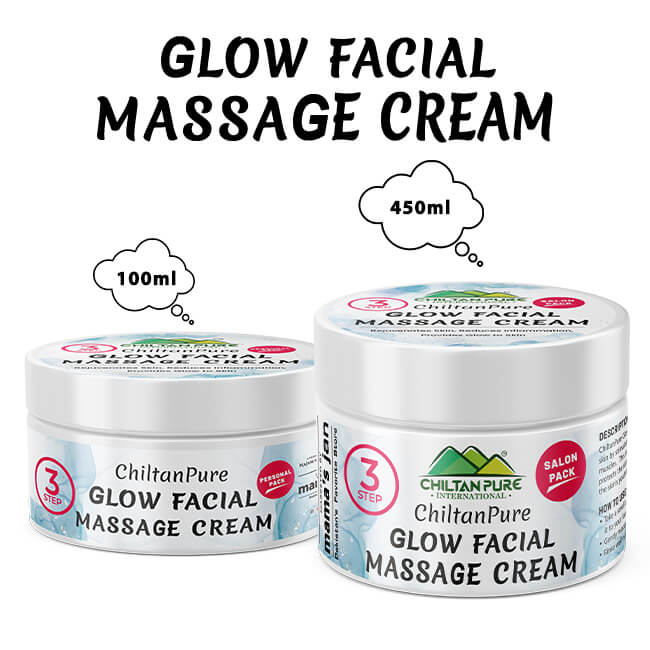 Glow Facial Massage Cream - Rejuvenates Skin, Reduces Inflammation, Relieves Stress & Provides Instant Glow to Skin