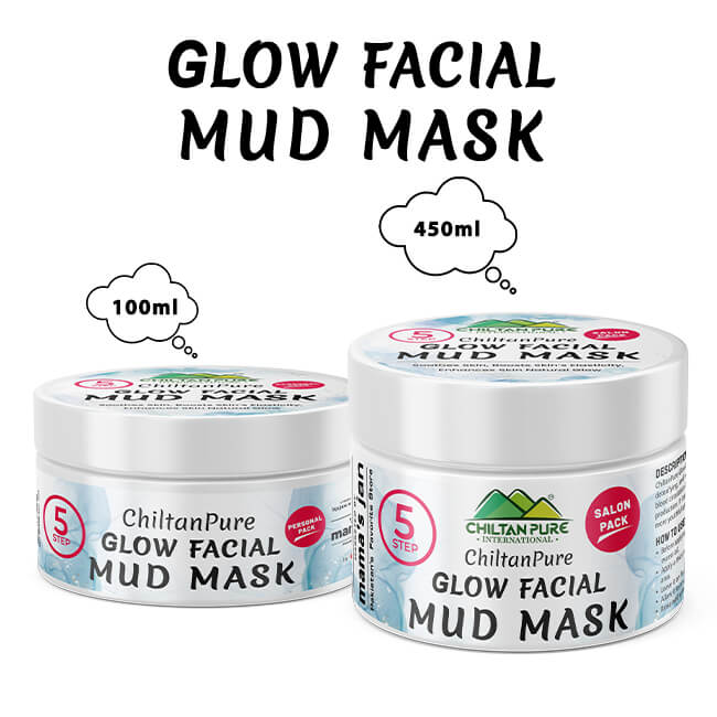 Glow Facial Mud Mask – Refine Pores, Soothes Skin, Absorbs Excess Oil, Boosts Skin’s Elasticity & Natural Glow