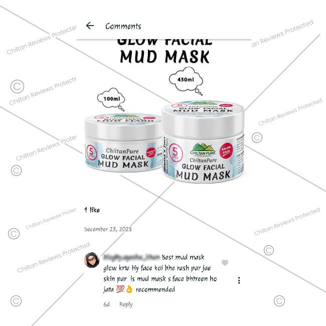 Glow Facial Mud Mask – Refine Pores, Soothes Skin, Absorbs Excess Oil, Boosts Skin’s Elasticity & Natural Glow - Image 3