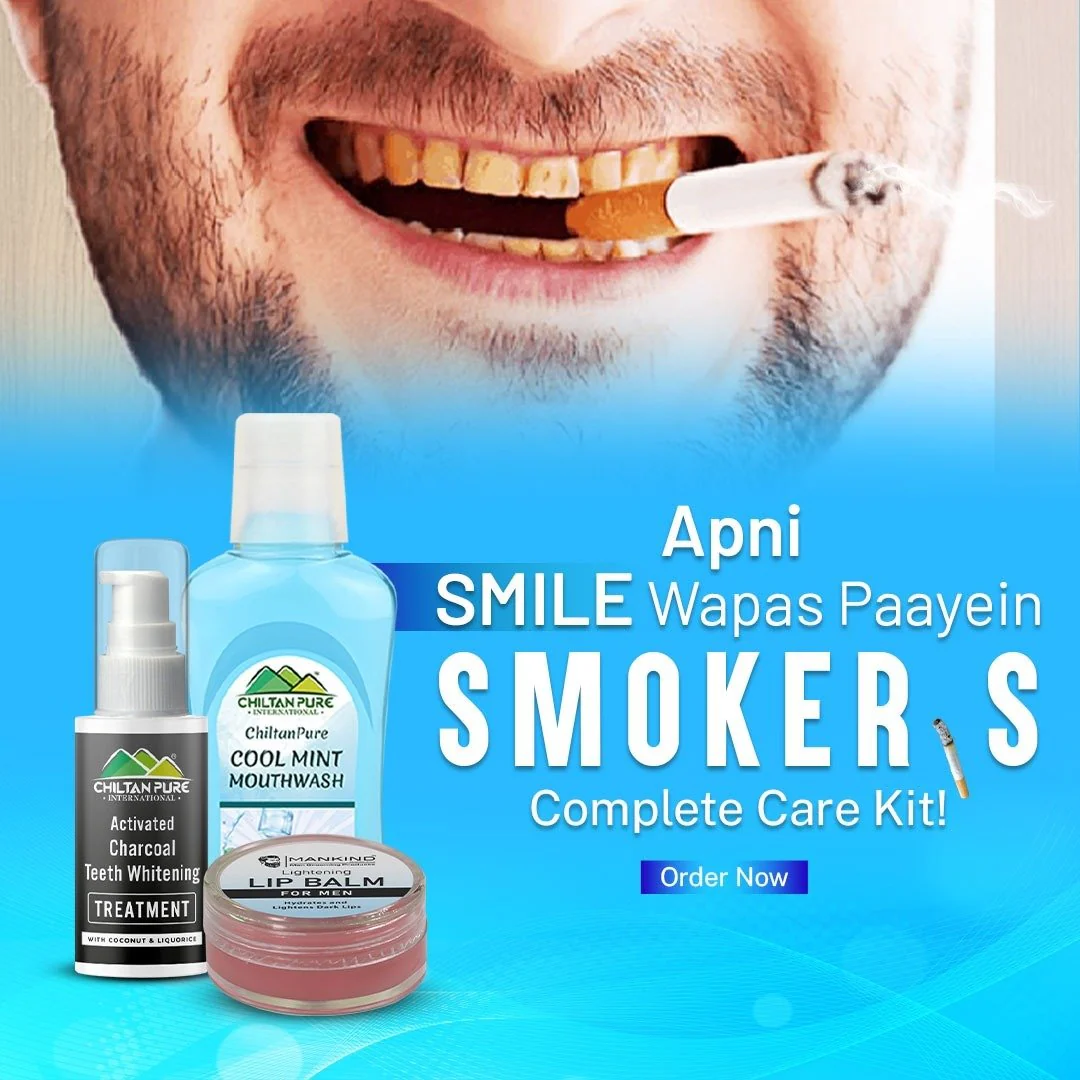 Kit For Smokers - Mint Mouthwash, Charcoal Whitening, Lip Balm Trio Complete Kit For Smokers - Image 2