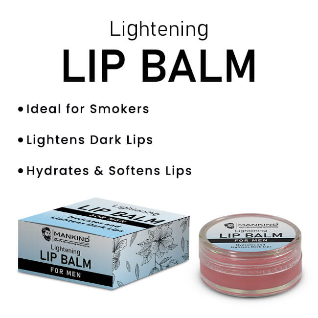 Lightening Lip Balm (for Men) – Restores your Natural Lip Color, Ideal for Smokers, Hydrates, Softens & Lightens Dark Lips