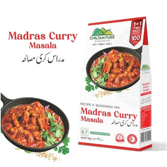 Madras Curry Masala / مدراس کری مصالحہ / Madras Curry Masala Recipe /  50gm± 1+1 ( 2 Packet) Inside Box