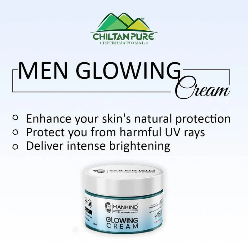 Men Glowing Cream – Light Weight Formula, Hydrates Skin, Fast Absorbing, Provides Glow to Skin & Restores Skin’s Elasticity - Image 2