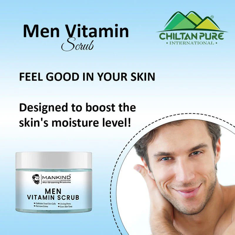 Men Vitamin Scrub – Exfoliates Dead Skin Cells, Remove Grime, Unclog Pores & Promotes Better Shave 100ml - Image 4