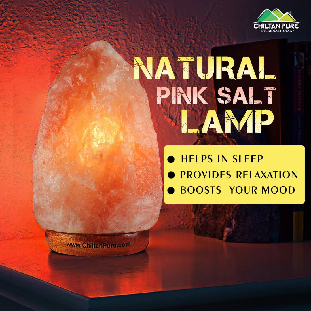 Natural Pink Salt Lamp [Large] – Set up a luxurious interior, emits calming amber, light up room, boosts mood & improves sleep – 100% natural salt - Image 3