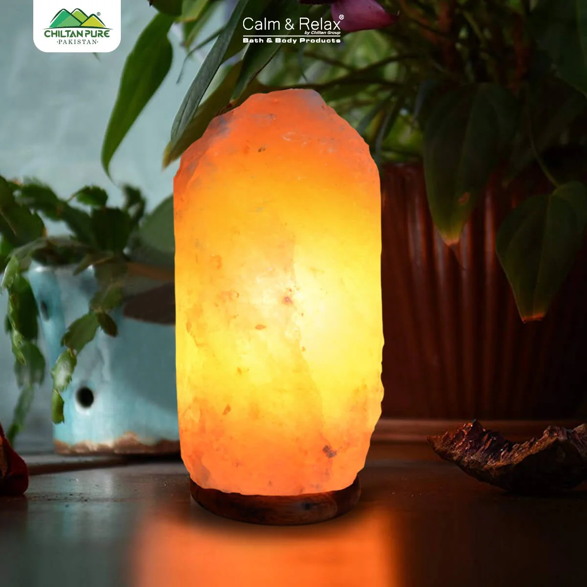 Natural Shape Pure Himalayan Pink Rock Salt Lamp (2-3 Kg), May helpful in SMOG and Room Air Quality Improvement