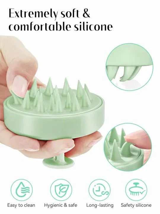 Silicon Head Scalp Massage Brush Shampoo Massager Brush with Soft Silicone Bristles For All Type Of Hairs Straight Curly Wet Dry For Men Women Children - Image 3