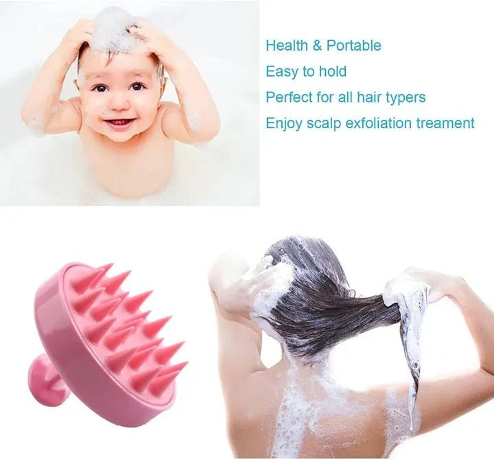 Silicon Head Scalp Massage Brush Shampoo Massager Brush with Soft Silicone Bristles For All Type Of Hairs Straight Curly Wet Dry For Men Women Children - Image 4