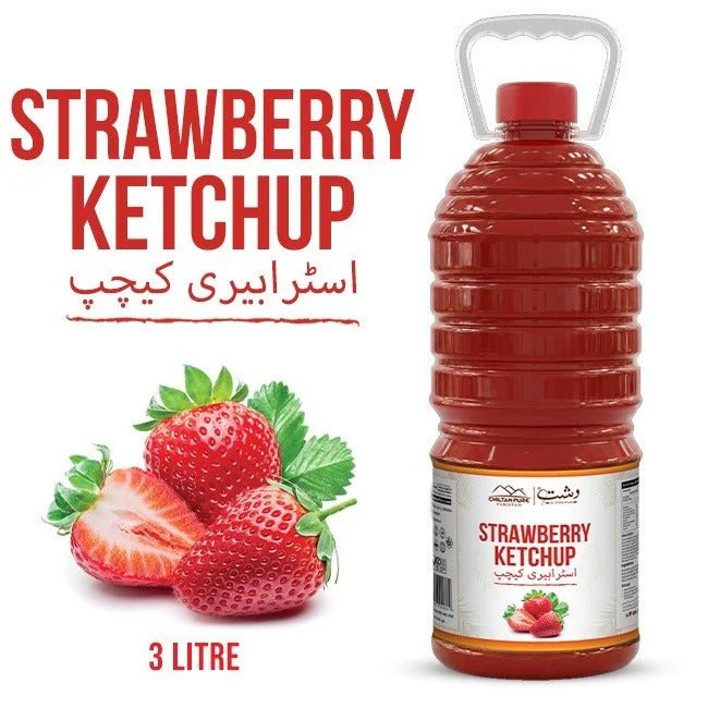 Strawberry Ketchup 3 Liter Institutional Bulk For HORECA Family, Hotels, Restaurants, Catering ,Cafes