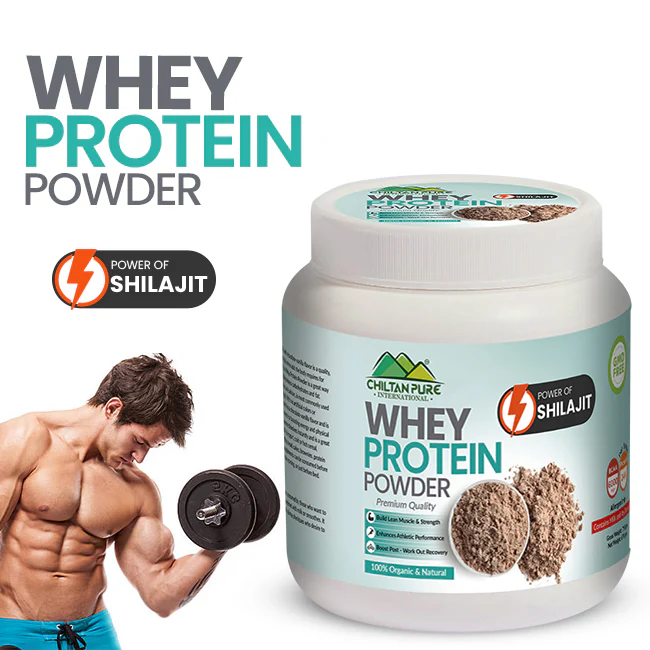 Whey Protein Powder - Made With Shilajit, Build Lean Muscle & Strength, Enhances Athletic Performance, Boosts Posts Workout Recovery