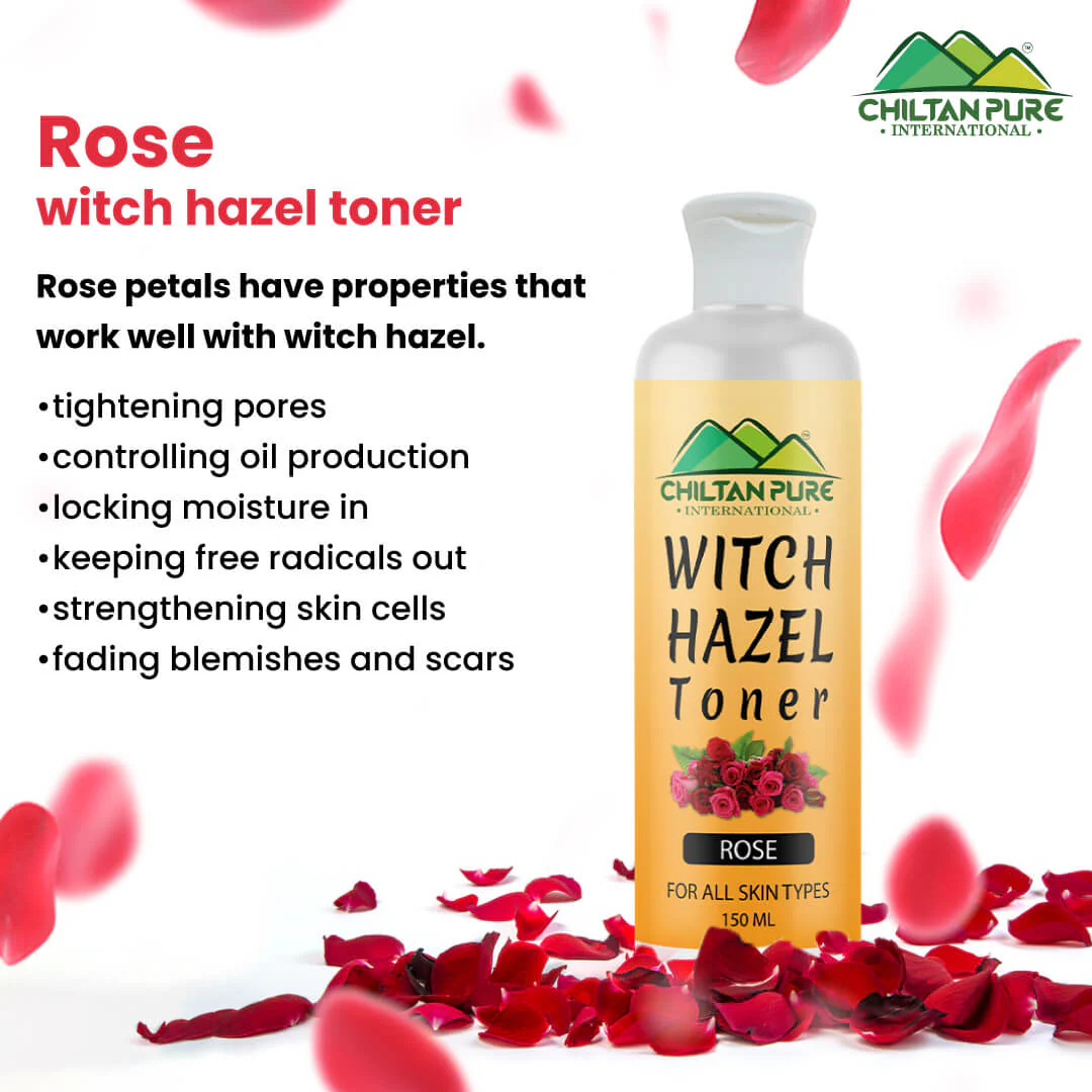Witch Hazel Toner with Rose – Helps in Shrink Pores, Soothe Puffy Eyes & Improves Skin Tone, For All Skin Types - Image 3