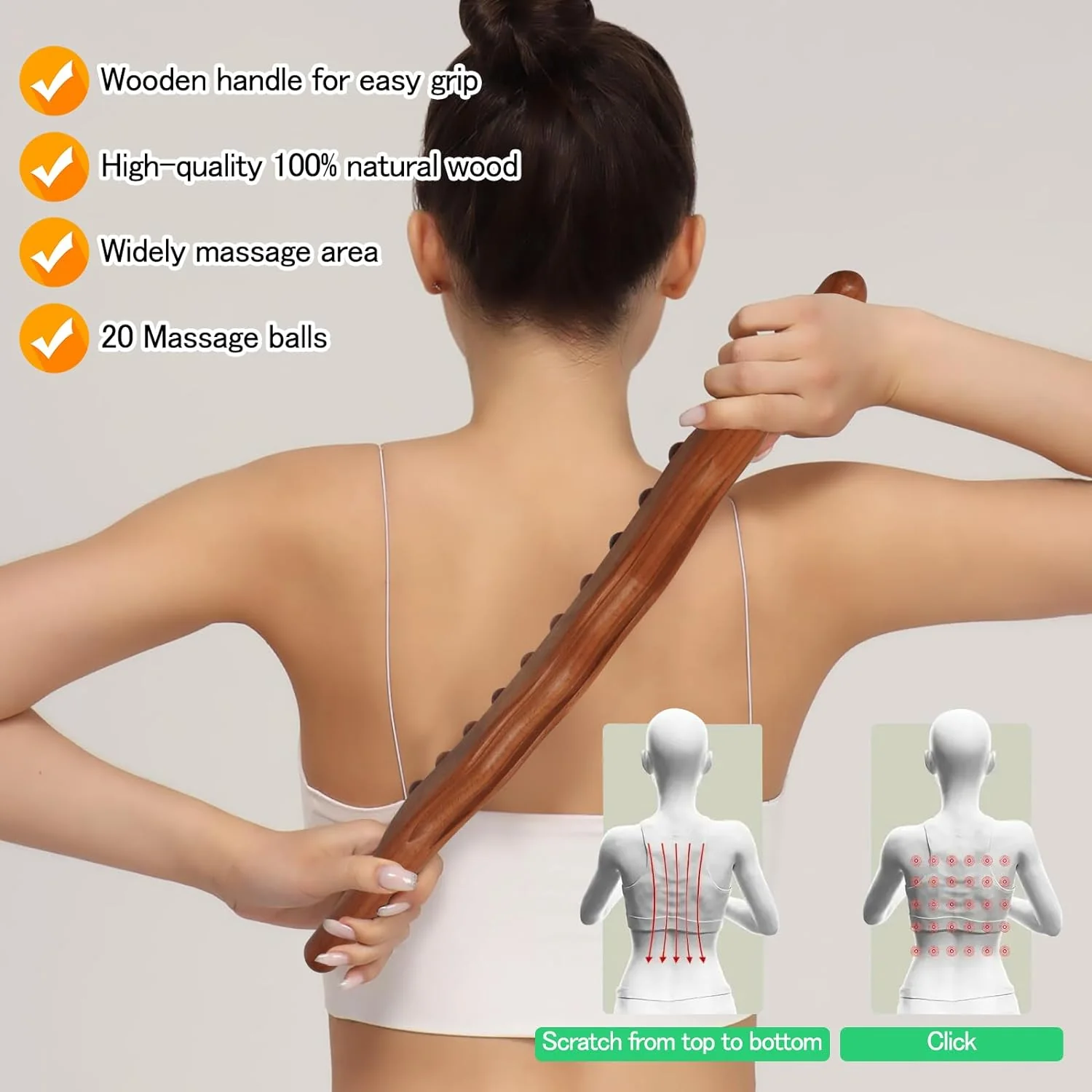 Wood Therapy Massage Stick / Tools Guasha Massage Wooden Roller - Image 3